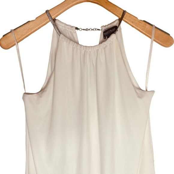 White House Black Market | Halter Chain Blouson Drop Waist Dress Size S | NWT - Picture 4 of 12